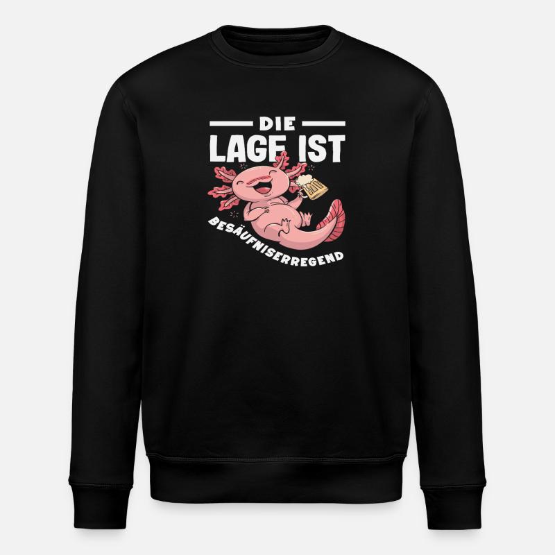 The location is drunken: Axolotl - Stanley/Stella ROLLER Unisex Organic Sweatshirt - black