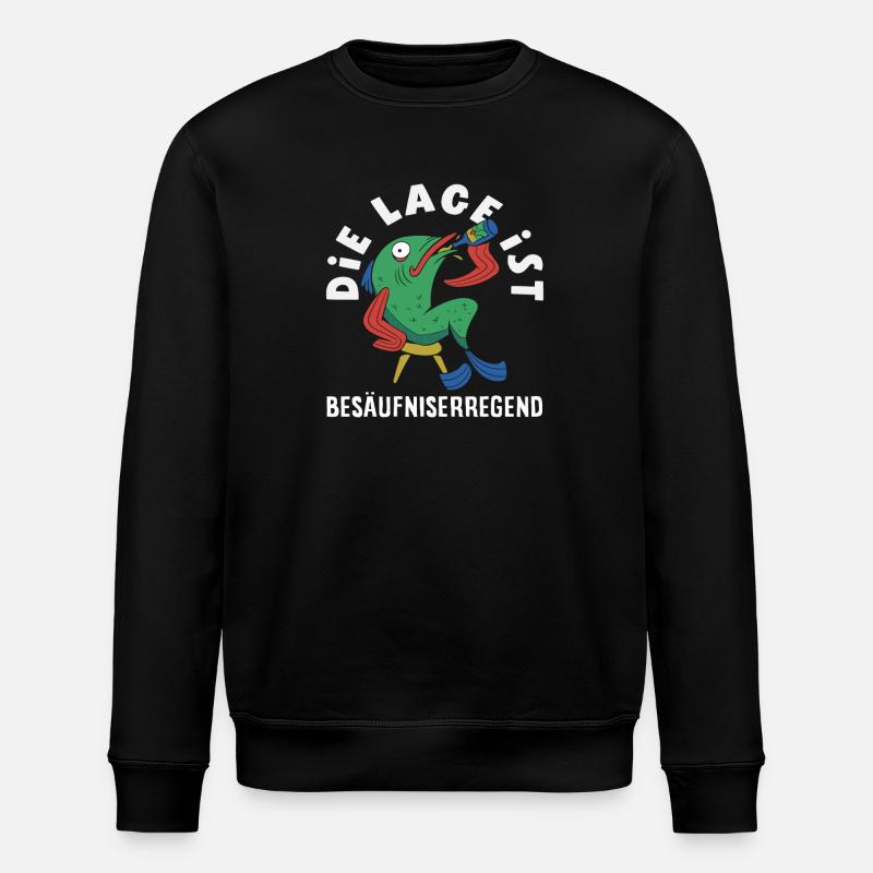 Die Lage ist besäufniserregend Fisch - Stanley/Stella Unisex Bio-Sweatshirt ROLLER - Schwarz