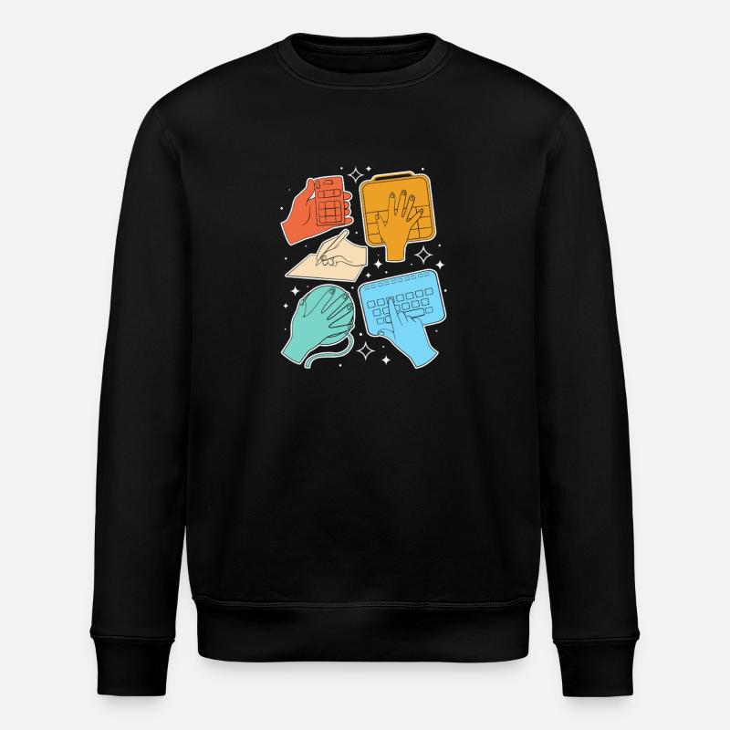 SLP Sign Language AAC Communication - Stanley/Stella ROLLER Unisex Organic Sweatshirt - black