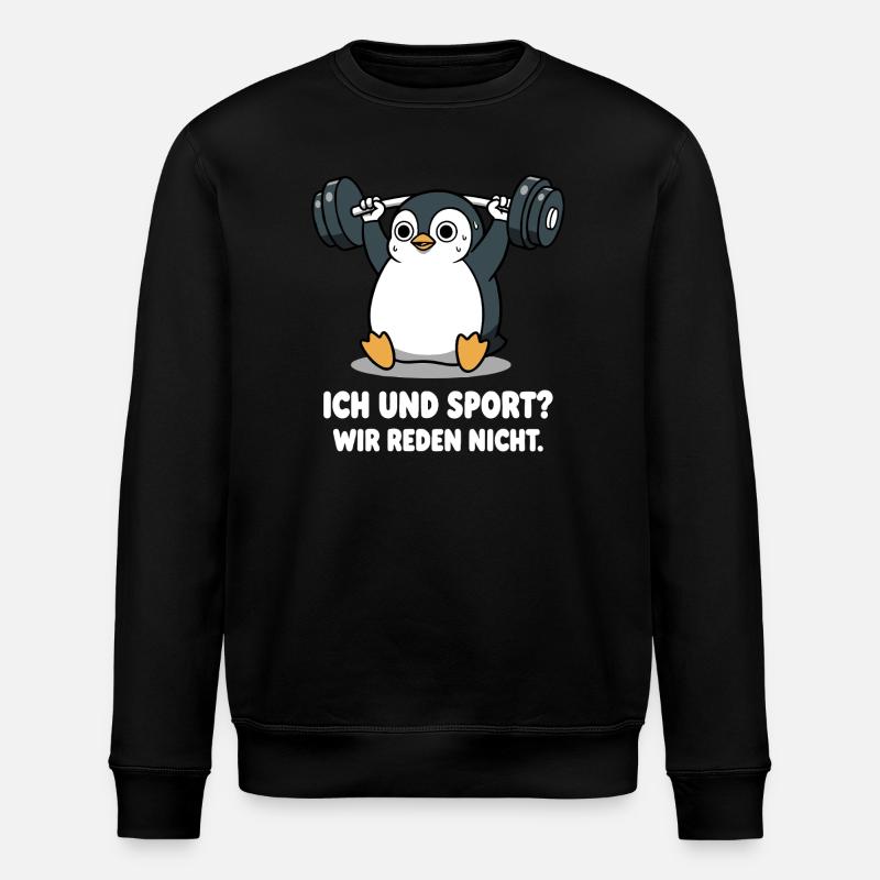 Penguin Gewichtheben Spruch - Stanley/Stella Unisex Bio-Sweatshirt ROLLER - Schwarz