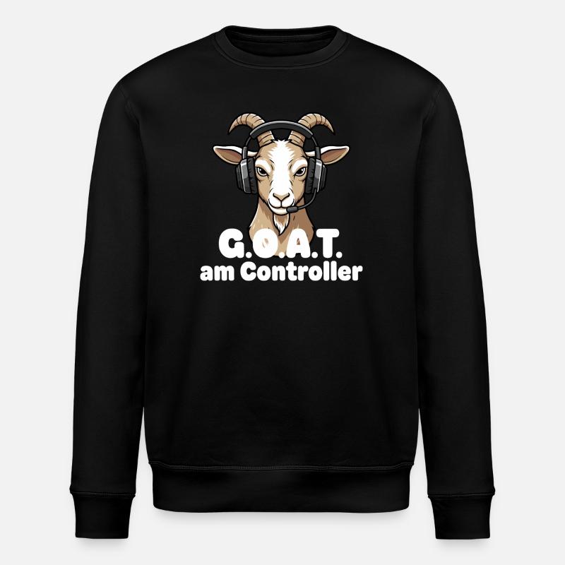 GOAT on the controller - Stanley/Stella ROLLER Unisex Organic Sweatshirt - black