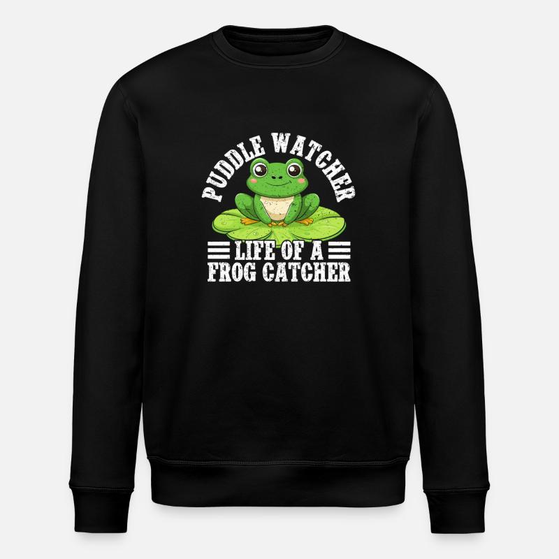 Frog Catcher Puddle Watcher Frog - Stanley/Stella ROLLER Unisex Organic Sweatshirt - black