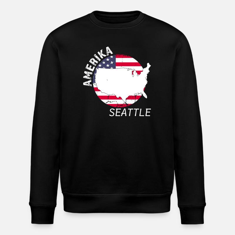 Seattle - Stanley/Stella ROLLER Unisex Organic Sweatshirt - black