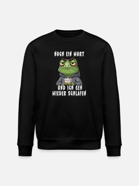 Genervter Frosch Kaffee Müdigkeit - Stanley/Stella Unisex Bio-Sweatshirt ROLLER - Schwarz