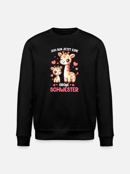 I'm Big Sister Giraffe Sibling - Stanley/Stella ROLLER Unisex Organic Sweatshirt - black