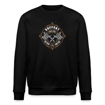 Tattoo Künstler Geschenke  - Stanley/Stella Unisex Bio-Sweatshirt ROLLER - Schwarz - Vorne - Nik (191cm)