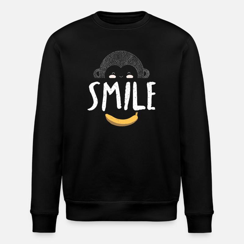 Affenlächeln Monkey Smile - Stanley/Stella ROLLER Unisex Organic Sweatshirt - black