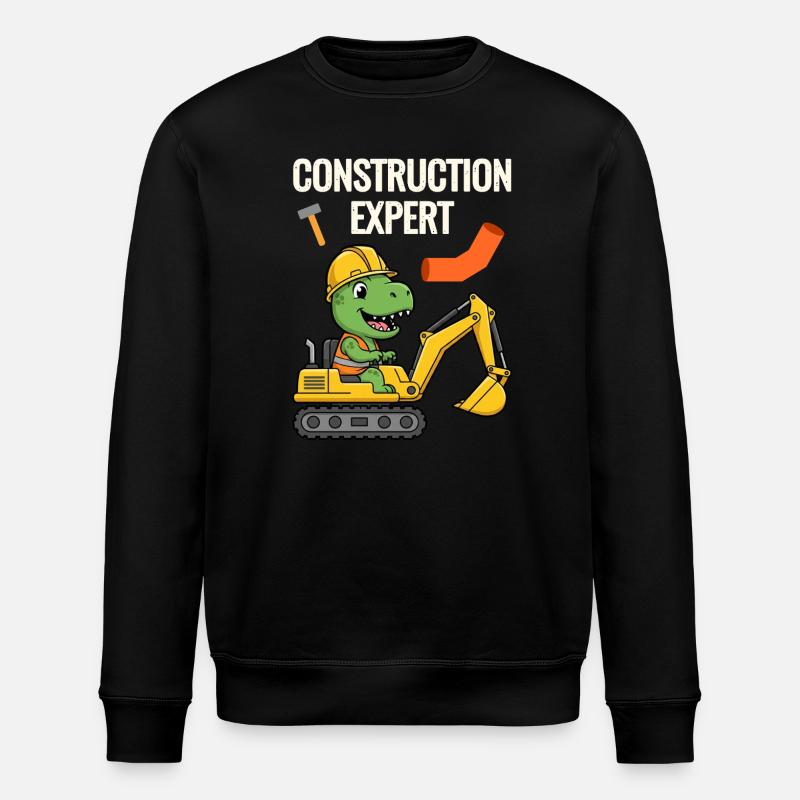 Bauarbeiter Dino - Stanley/Stella Unisex Bio-Sweatshirt ROLLER - Schwarz