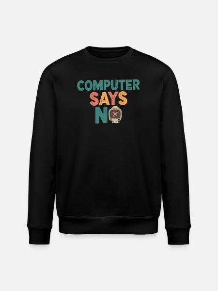 Rétro Computer dit non - Sweat bio ROLLER Stanley/Stella Unisexe - noir