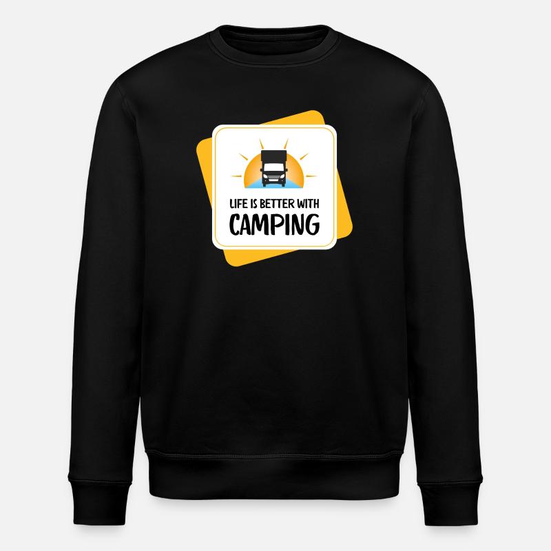 Life Is Better with Camping – Design - Stanley/Stella Unisex Bio-Sweatshirt ROLLER - Schwarz