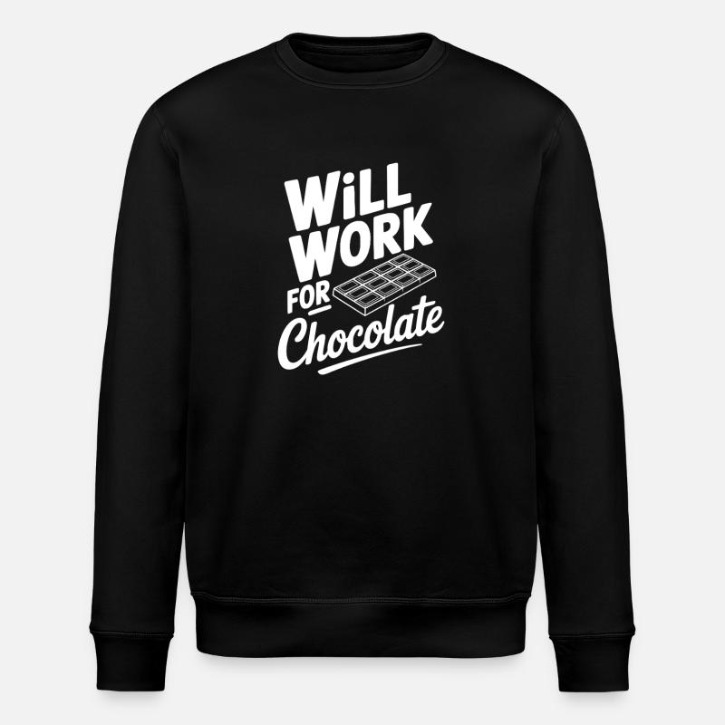 Wird für Schokolade funktionieren - Stanley/Stella Unisex Bio-Sweatshirt ROLLER - Schwarz