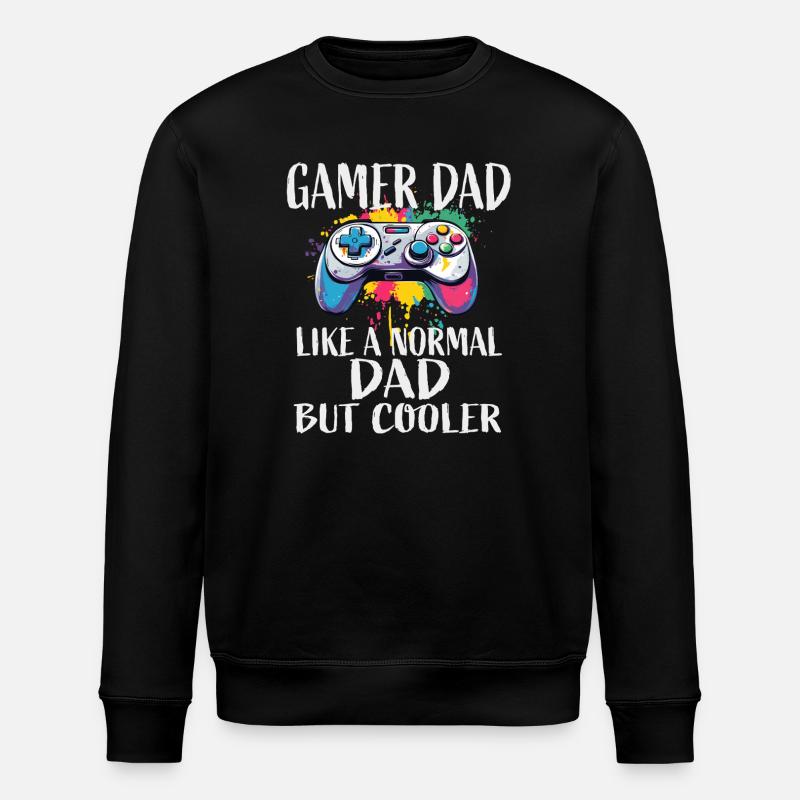 Gamer Dad Controller - Stanley/Stella ROLLER Unisex Organic Sweatshirt - black