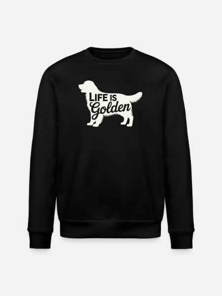 Life is Golden Retriever - Stanley/Stella ROLLER Unisex Organic Sweatshirt - black