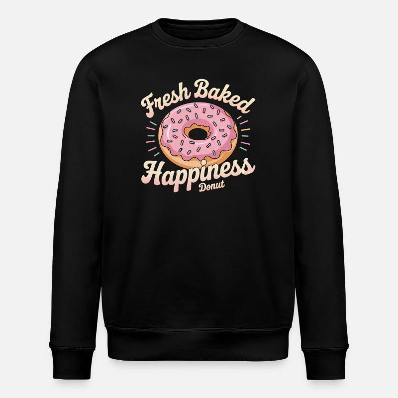 Fresh Baked Happiness – Donut - Stanley/Stella Unisex Bio-Sweatshirt ROLLER - Schwarz
