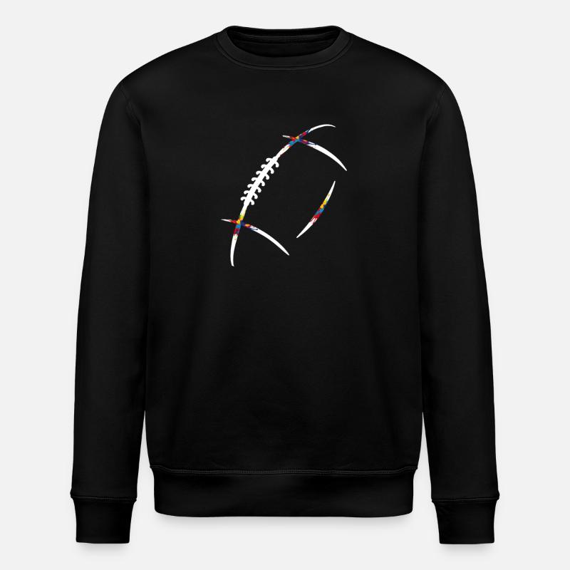Rugbyball Farbenexplosion - Stanley/Stella Unisex Bio-Sweatshirt ROLLER - Schwarz