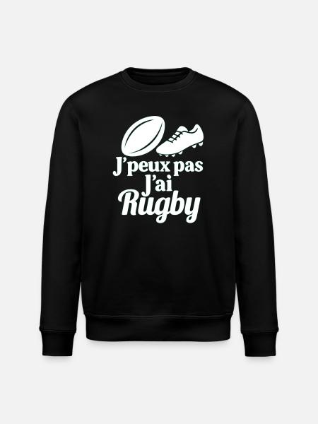 I can't I have rugby - Stanley/Stella ROLLER Unisex Organic Sweatshirt - black