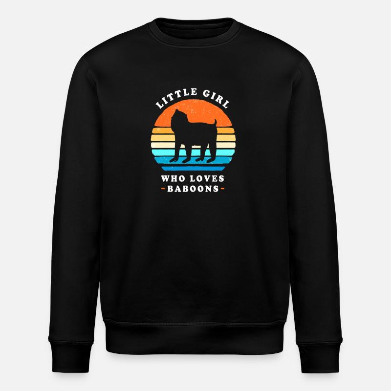 Pavian Primat Affe Affen Baboon - Stanley/Stella Unisex Bio-Sweatshirt ROLLER - Schwarz