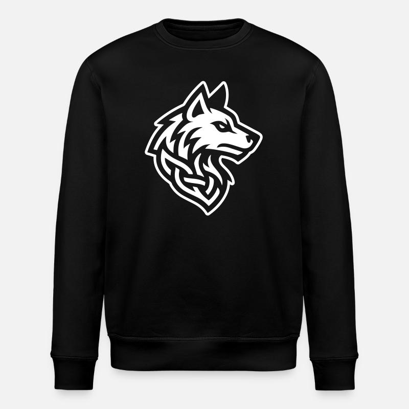 Wolf Head Nordic - Stanley/Stella ROLLER Unisex Organic Sweatshirt - black