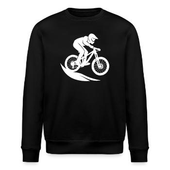 Minimalistische Mountainbike Downhill Fahrrad Silh - Stanley/Stella Unisex Bio-Sweatshirt ROLLER - Schwarz - Vorne - Nik (191cm)