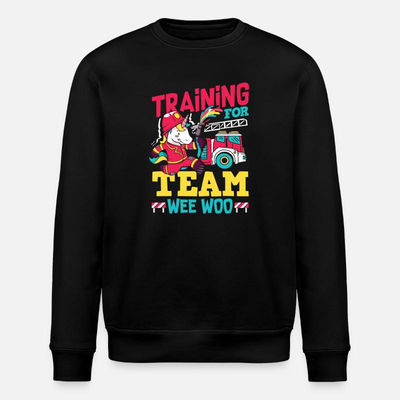 Escouade Wee Woo Pompier, Petit Pompier - Sweat bio ROLLER Stanley/Stella Unisexe - noir