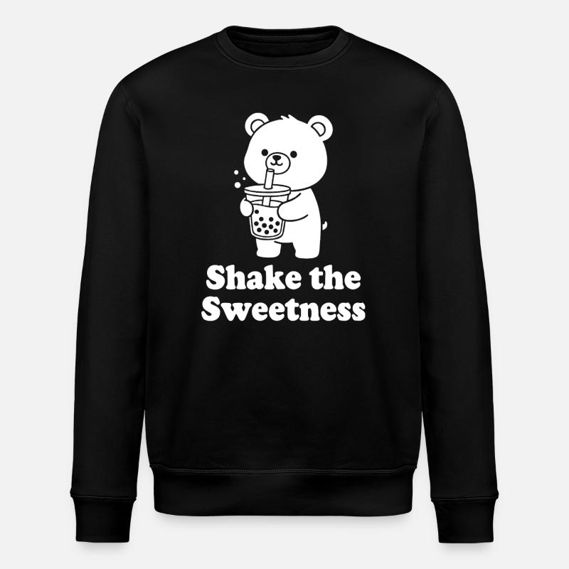 Kuschelbär mit Bubble Tea - Stanley/Stella Unisex Bio-Sweatshirt ROLLER - Schwarz