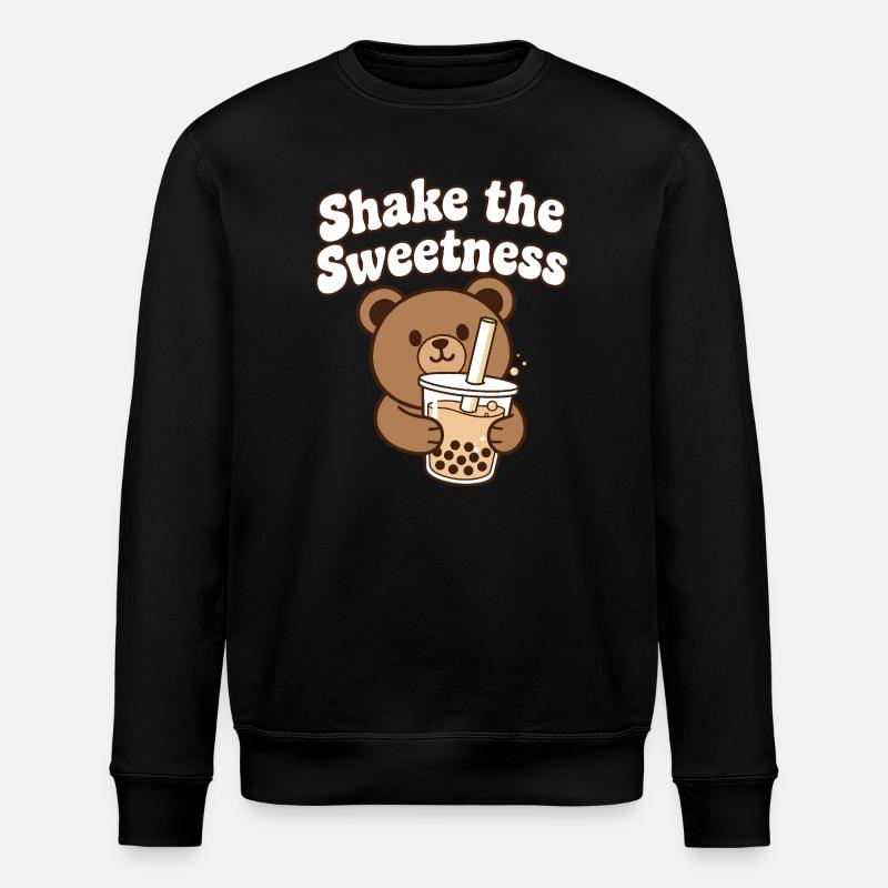 Ours Kawaii avec bubble tea - Sweat bio ROLLER Stanley/Stella Unisexe - noir