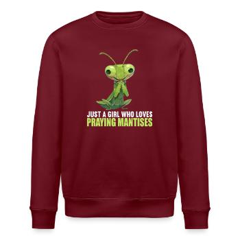 Gottesanbeterinnen Gottesanbeterin - Stanley/Stella Unisex Bio-Sweatshirt ROLLER - Burgunderrot - Vorne - Nik (191cm)