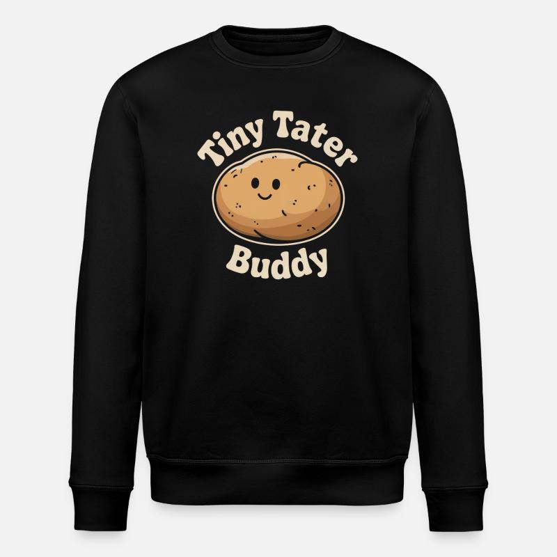 Tiny Tater Buddy - Potato - Stanley/Stella ROLLER Unisex Organic Sweatshirt - black