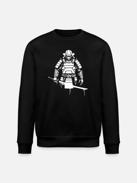 Shogun Samurai Rüstung Graffiti Vektor - Stanley/Stella Unisex Bio-Sweatshirt ROLLER - Schwarz
