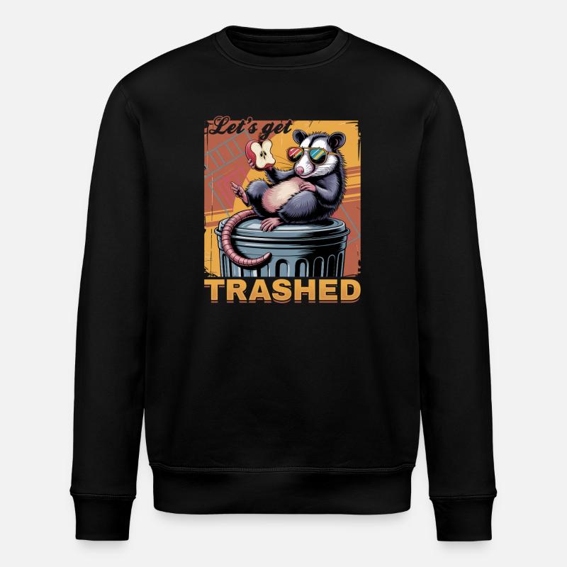 Funny Opossum - Stanley/Stella Unisex Bio-Sweatshirt ROLLER - Schwarz