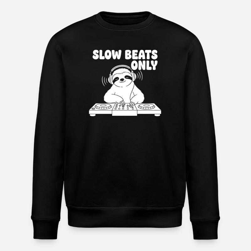 Slow Beats Sloth DJ - Stanley/Stella Unisex Bio-Sweatshirt ROLLER - Schwarz