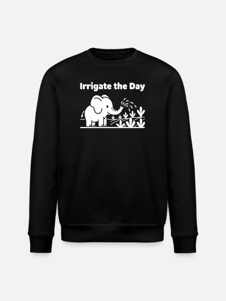 Irrigate the Day: Elephant Watering - Stanley/Stella ROLLER Unisex Organic Sweatshirt - black
