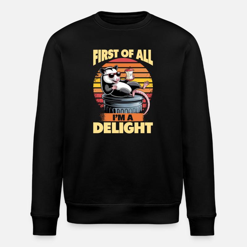 Funny Opossum - Stanley/Stella Unisex Bio-Sweatshirt ROLLER - Schwarz