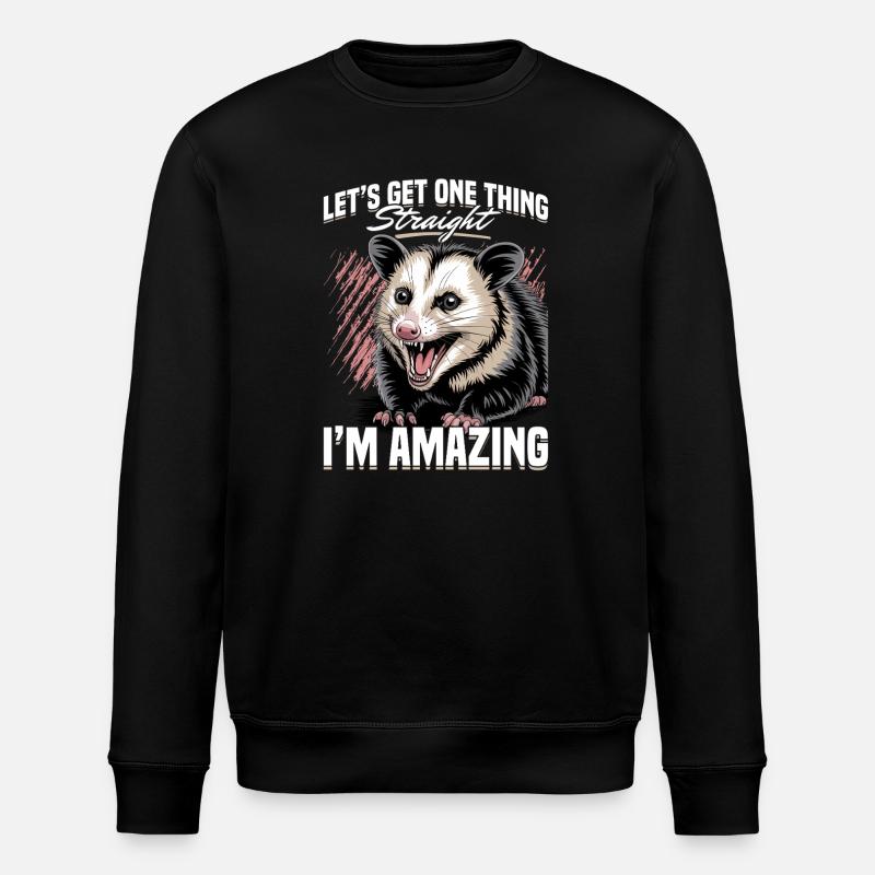 Funny Opossum - Stanley/Stella Unisex Bio-Sweatshirt ROLLER - Schwarz