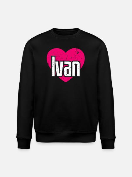J’aime Ivan Coeur Rose J’aime Ivan - Sweat bio ROLLER Stanley/Stella Unisexe - noir