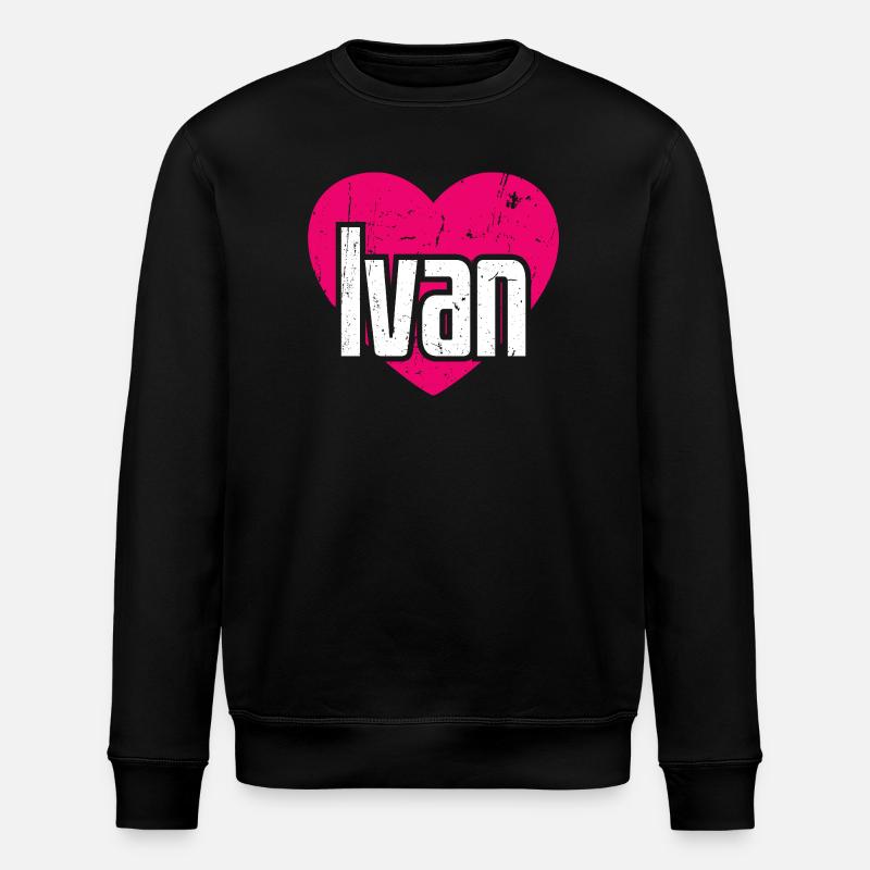 J’aime Ivan Coeur Rose J’aime Ivan - Sweat bio ROLLER Stanley/Stella Unisexe - noir