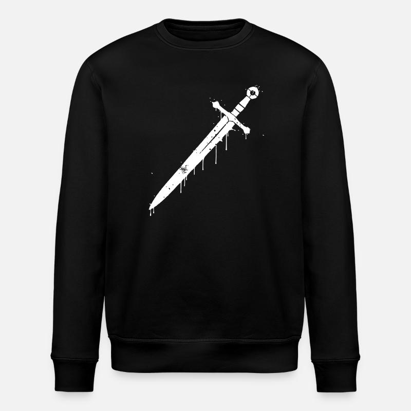 Ritter Schwert Graffiti Mittelalter - Stanley/Stella Unisex Bio-Sweatshirt ROLLER - Schwarz