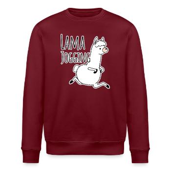 Llama jogging - funny, he jogs like a llama! - Stanley/Stella ROLLER Unisex Organic Sweatshirt - burgundy - Front - Nik (191cm)