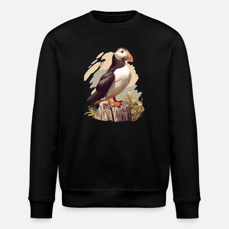 Puffin Papageientaucher - Stanley/Stella Unisex Bio-Sweatshirt ROLLER - Schwarz