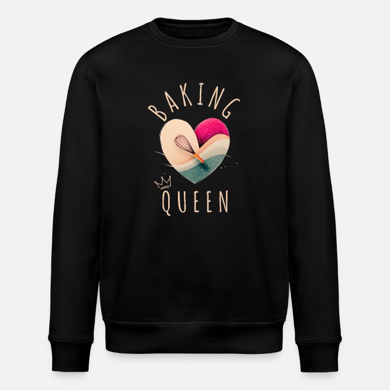 Baking Queen - Herz! - Stanley/Stella Unisex Bio-Sweatshirt ROLLER - Schwarz