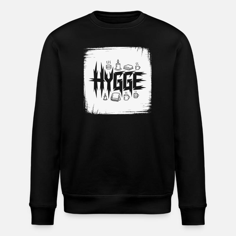 Hygge Cozy Candles Pattern - Stanley/Stella ROLLER Unisex Organic Sweatshirt - black