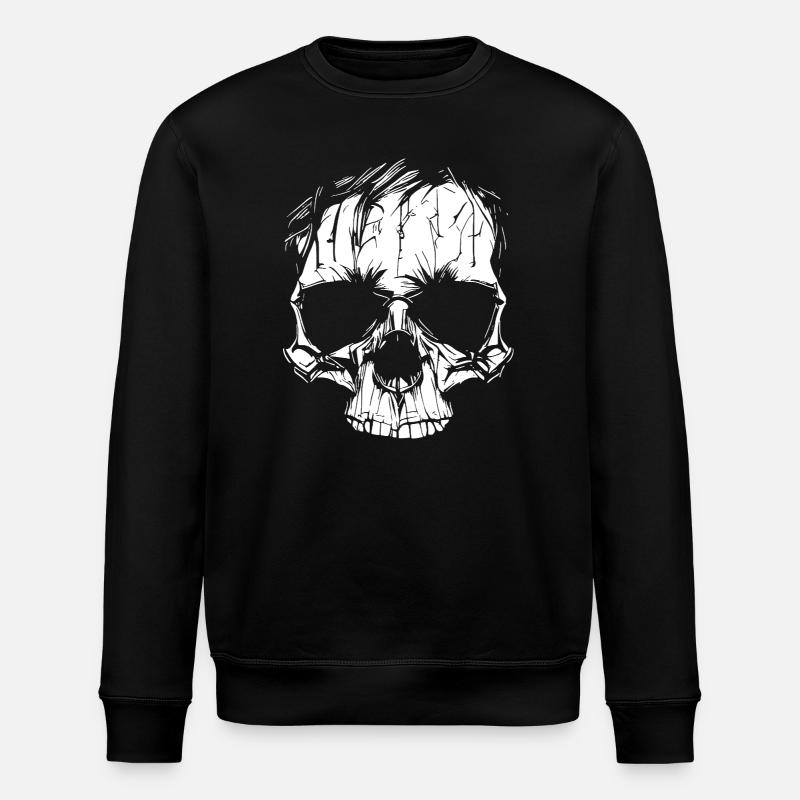 Skull in zombie look - Stanley/Stella ROLLER Unisex Organic Sweatshirt - black