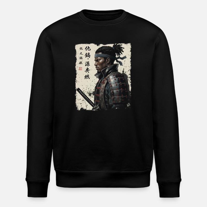 Afro American Samurai – African Roots Pride - Stanley/Stella ROLLER Unisex Organic Sweatshirt - black