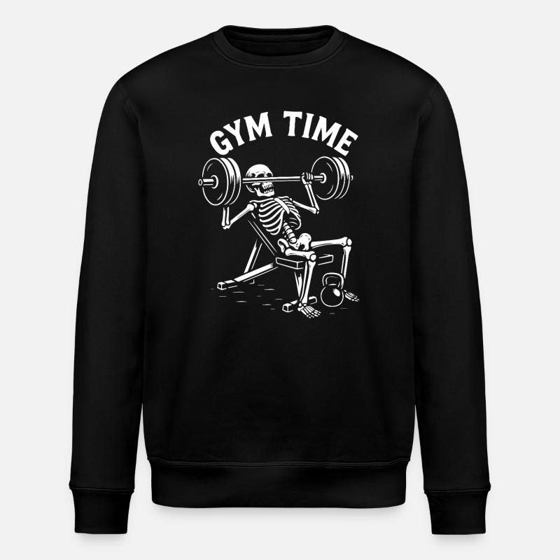 Gym Time Skeleton Lifter - Stanley/Stella Unisex Bio-Sweatshirt ROLLER - Schwarz