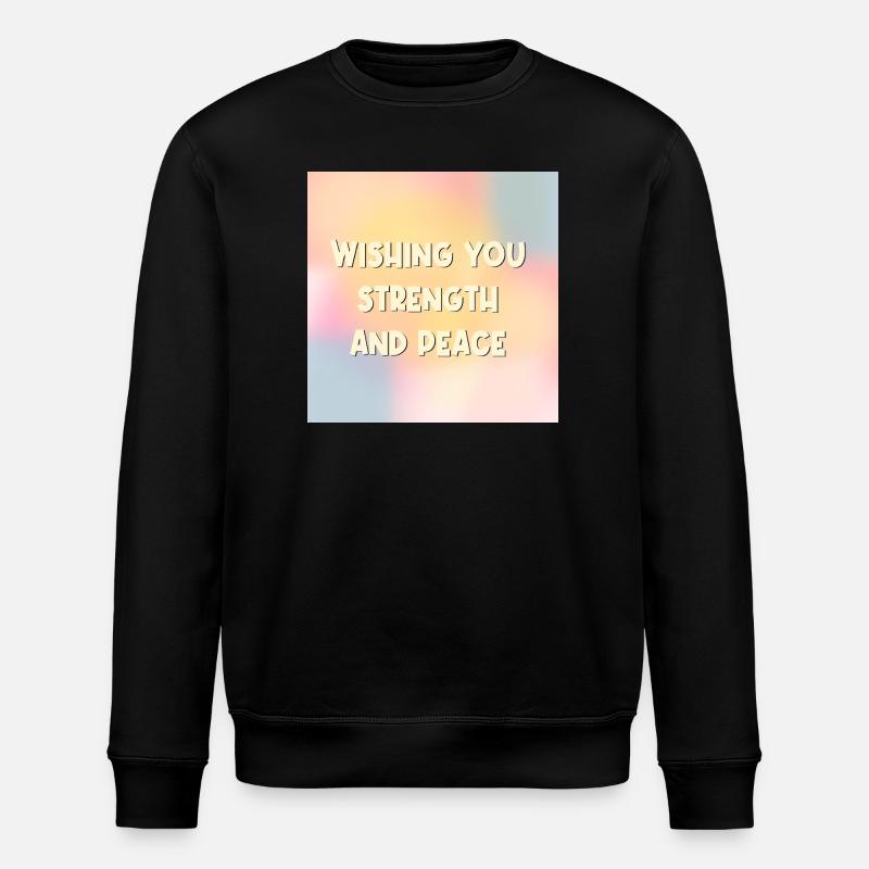 Kraft Frieden wünschen - Stanley/Stella Unisex Bio-Sweatshirt ROLLER - Schwarz