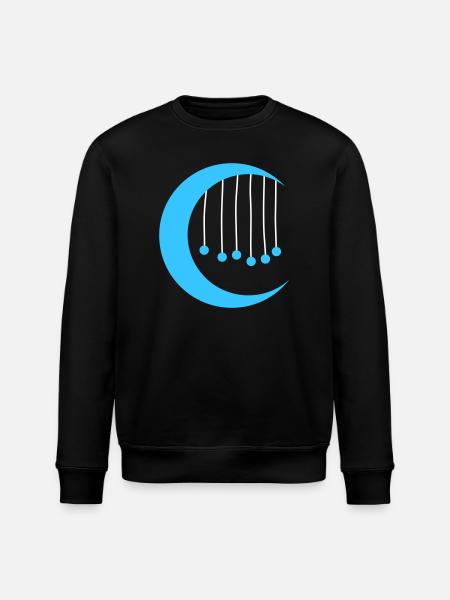 Blå måne med vindspel - Stanley/Stella ROLLER Unisex Organic Sweatshirt - black