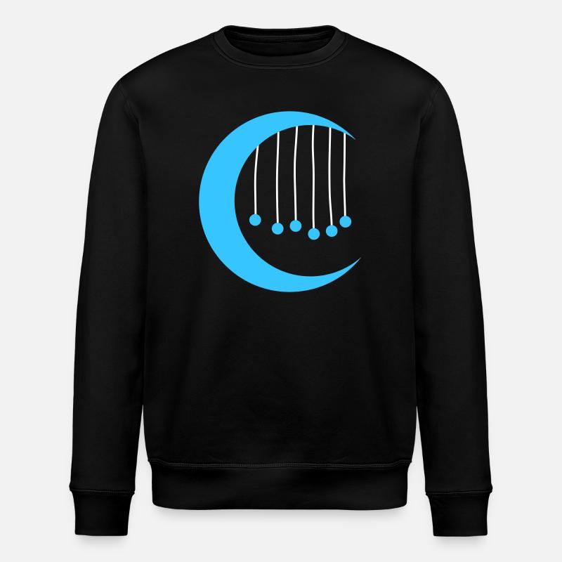 Lune bleue avec carillon à vent - Sweat bio ROLLER Stanley/Stella Unisexe - noir
