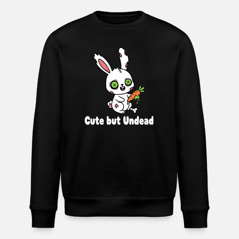 Süßer Zombie-Hase mit Karotte - Stanley/Stella Unisex Bio-Sweatshirt ROLLER - Schwarz