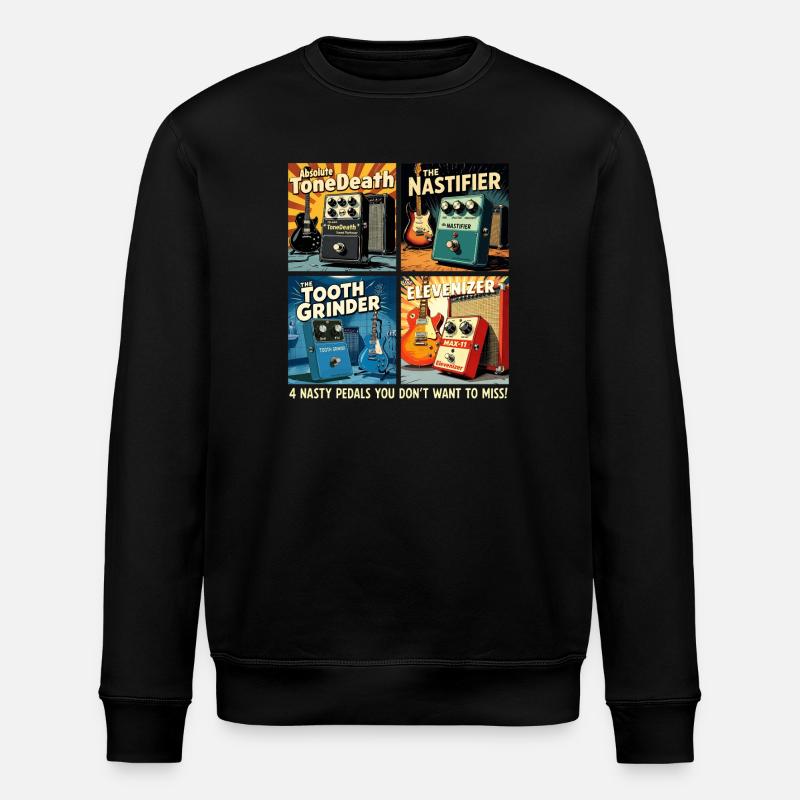 4 imaginary distortion pedals - Stanley/Stella ROLLER Unisex Organic Sweatshirt - black