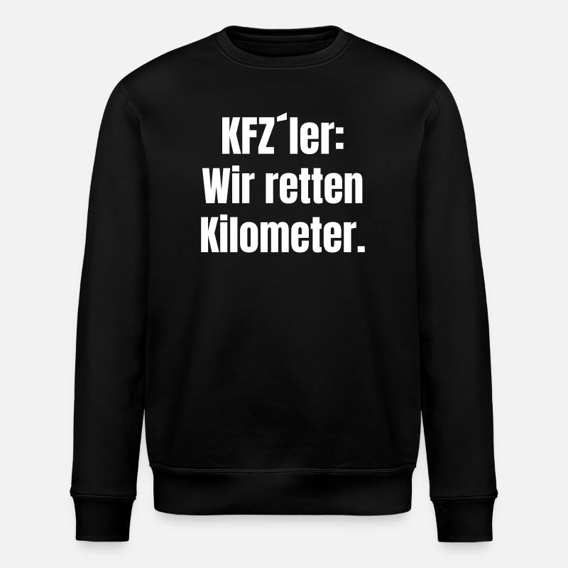 Car drivers: We save kilometers - Stanley/Stella ROLLER Unisex Organic Sweatshirt - black
